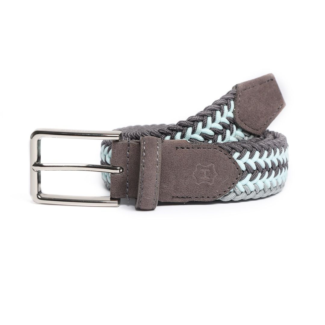 Cinturón Trenzado MIXTONE Gris-Cielo-Gris