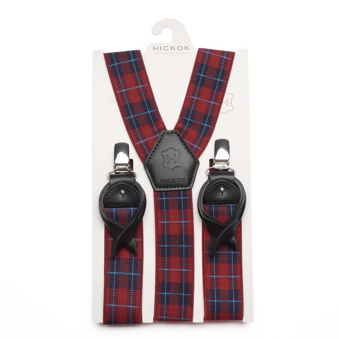 Tirantes Cuadros Rojo con Azul