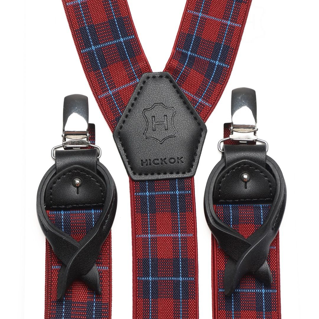 Tirantes Cuadros Rojo con Azul