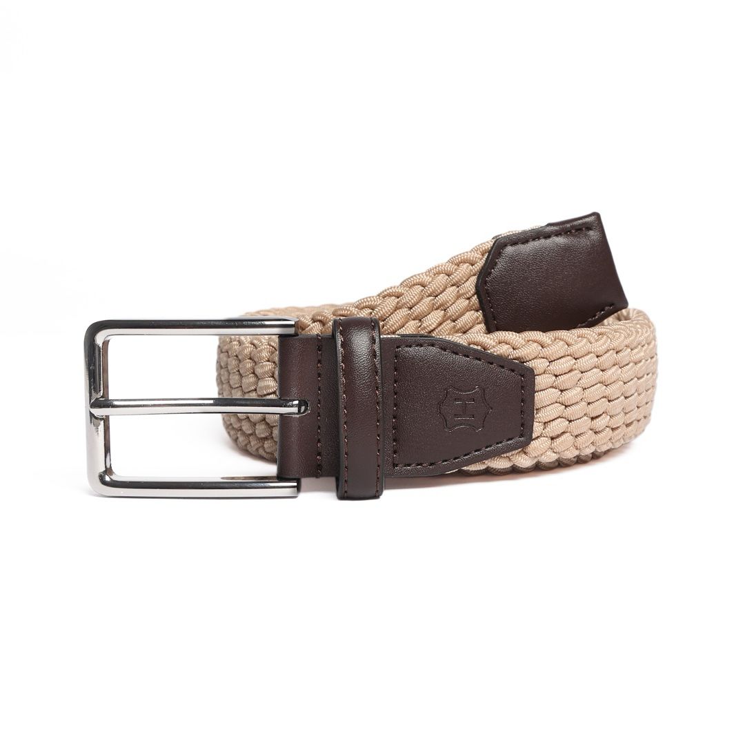 Cinturón Textil Stretch Beige