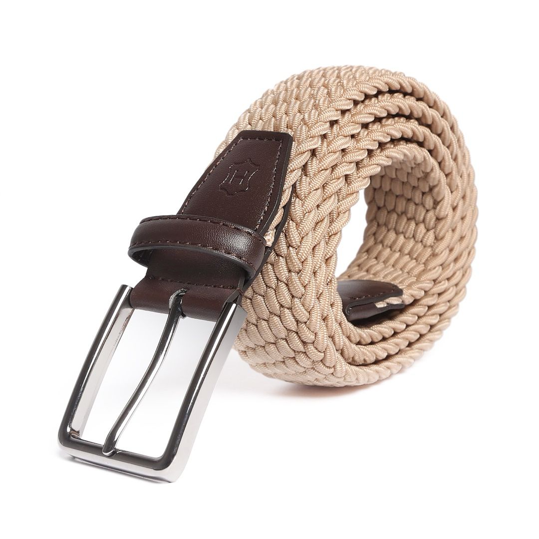 Cinturón Textil Stretch Beige