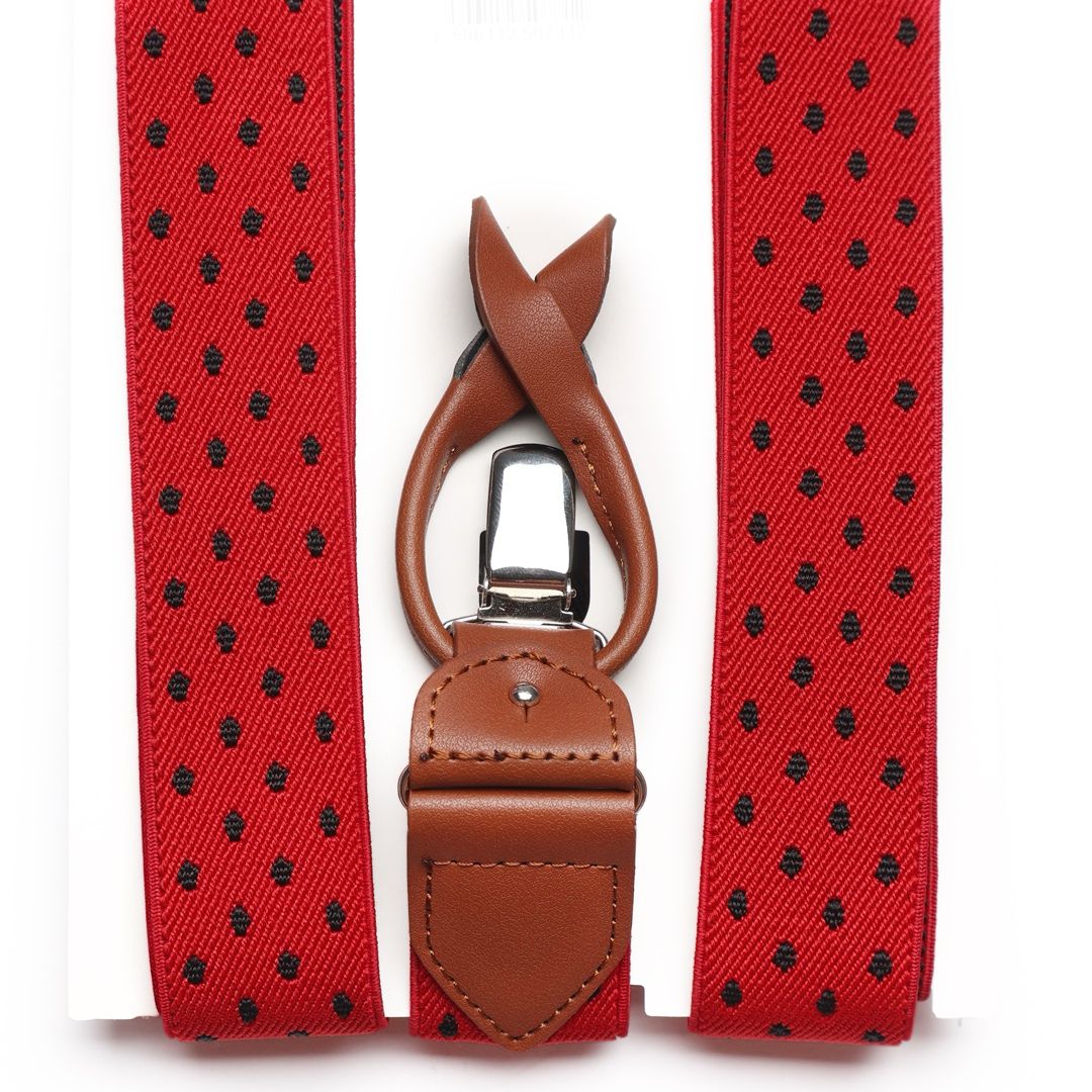 Tirantes Elásticos Rojo con puntos