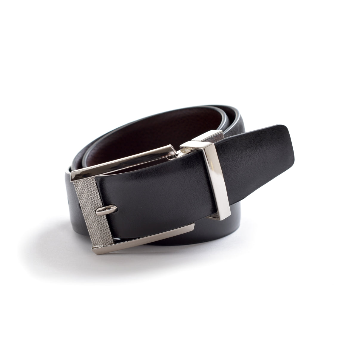 Cinturón de Piel Reversible (Negro - Café Chocolate)