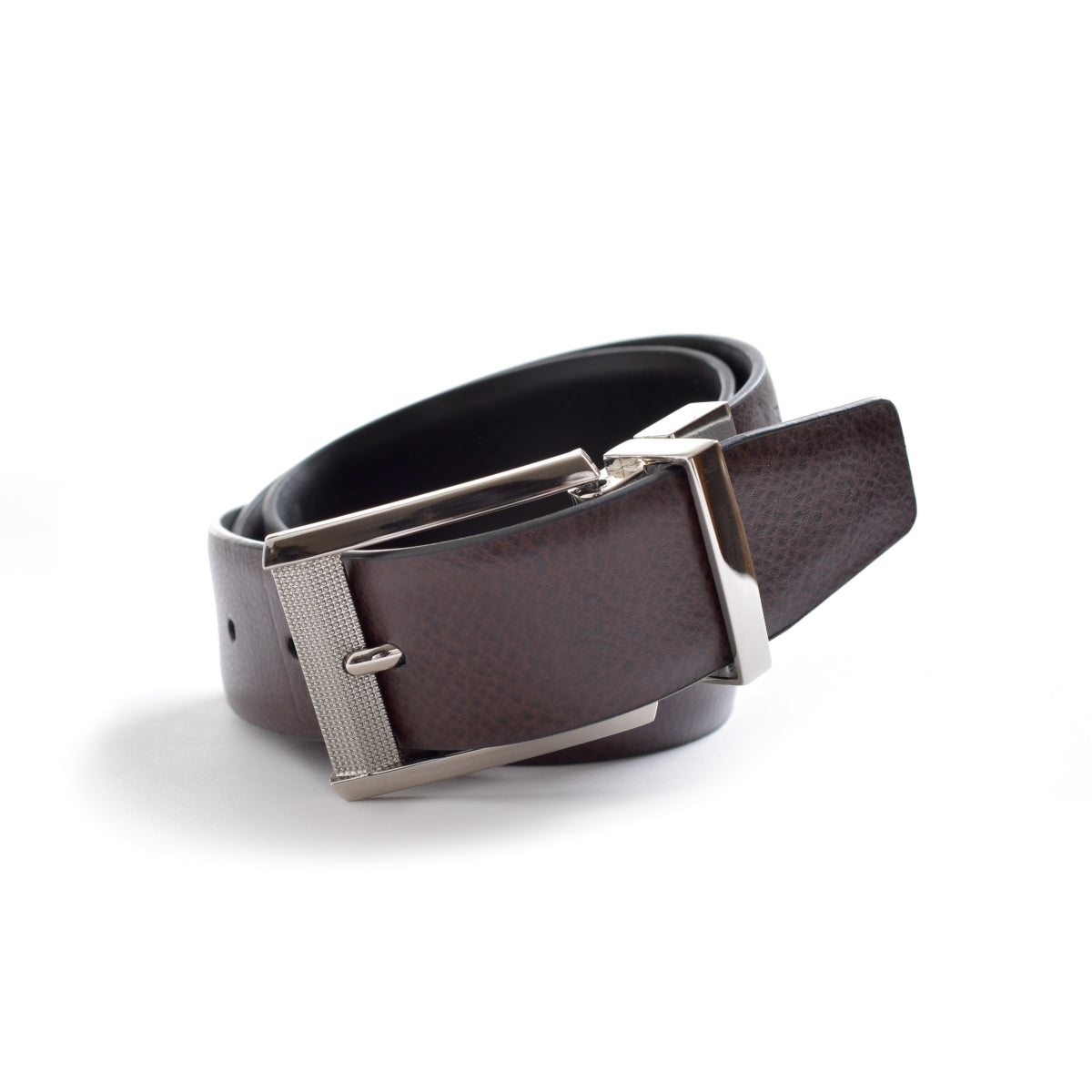 Cinturón de Piel Reversible (Negro - Café Chocolate)
