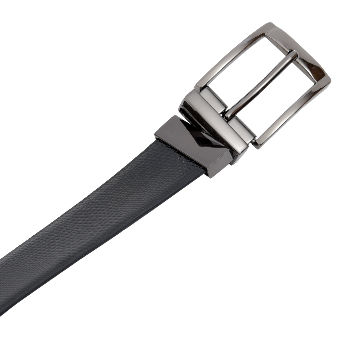Cinturón de Piel Reversible Texturizado (Negro - Miel)