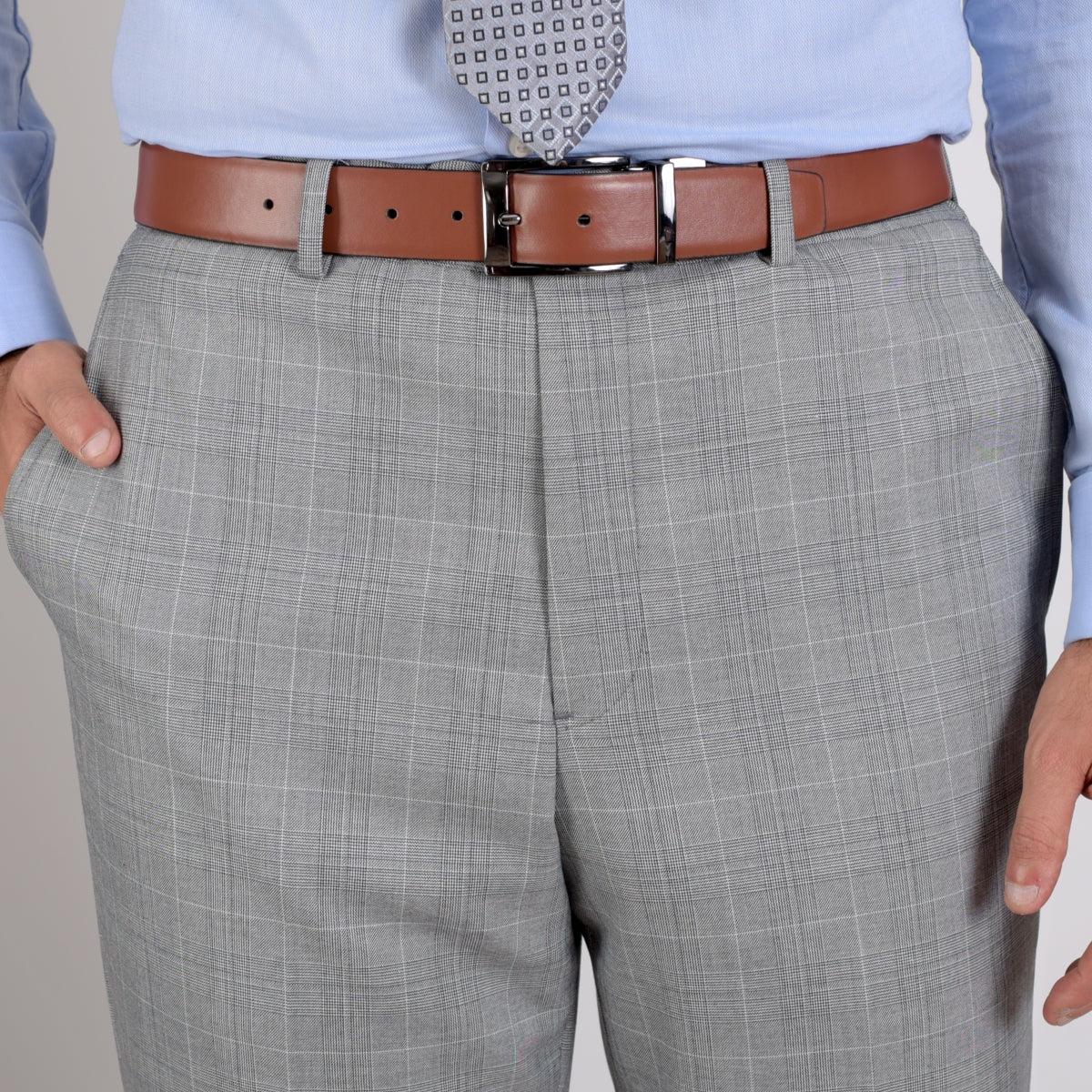 Cinturón de Piel Reversible Texturizado (Negro - Miel)
