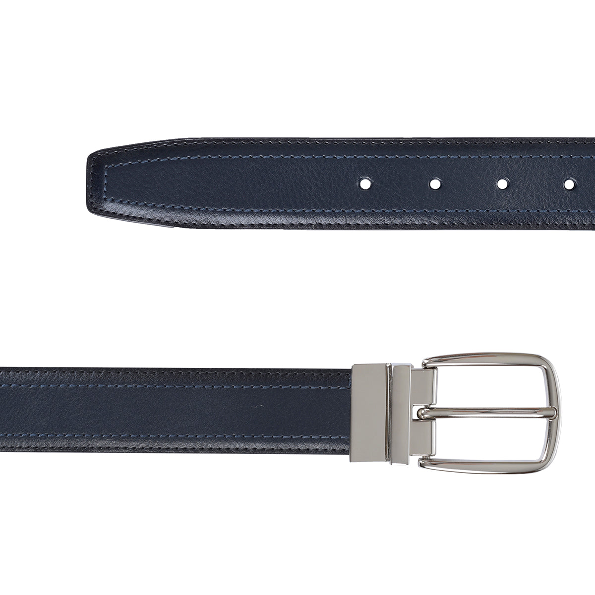 Cinturón de Piel Reversible Degradado (Marino - Negro)
