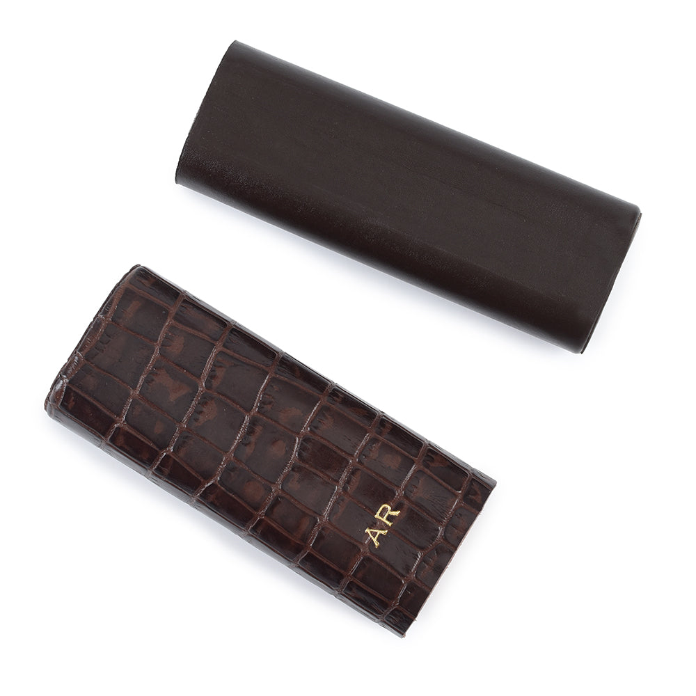 Porta Puros de Piel Chocolate <h5> Havana Collection </h5>