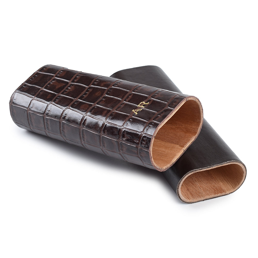 Porta Puros de Piel Chocolate <h5> Havana Collection </h5>