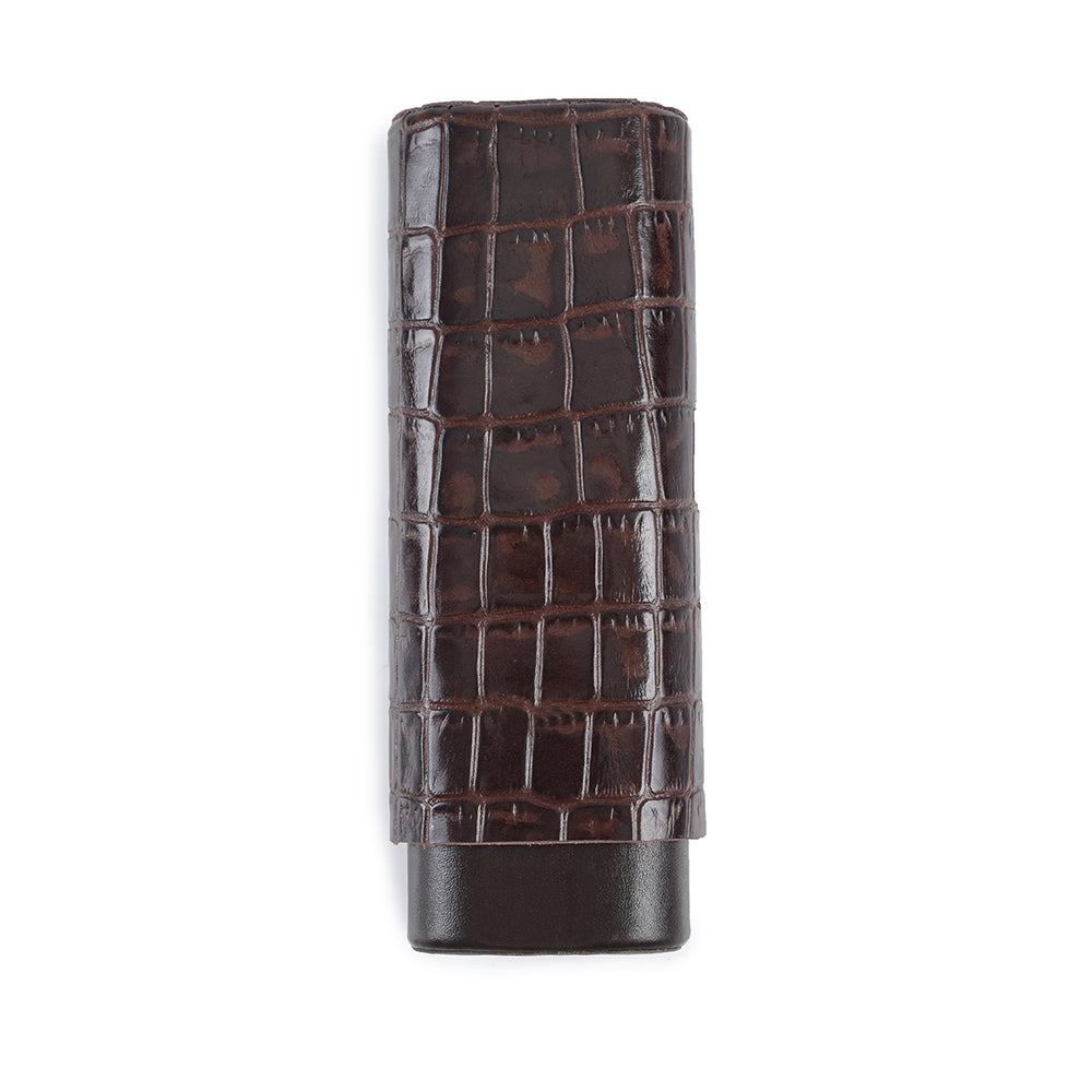 Porta Puros de Piel Chocolate <h5> Havana Collection </h5>