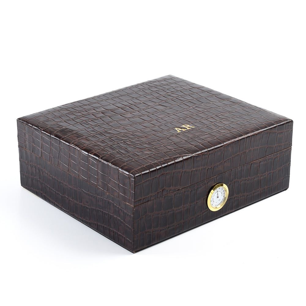 Caja Humidor de Piel Chocolate <h5> Havana Collection </h5>