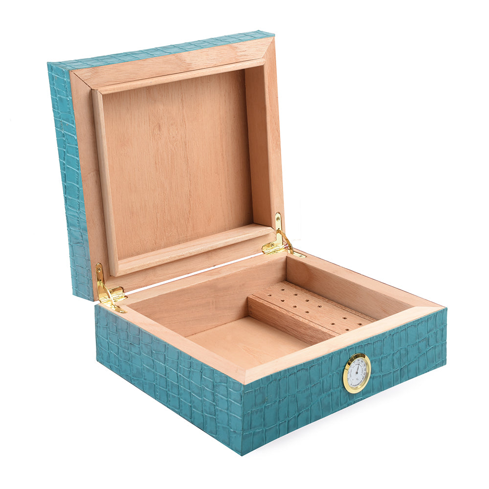 Caja Humidor de Piel Aqua <h5> Havana Collection </h5>