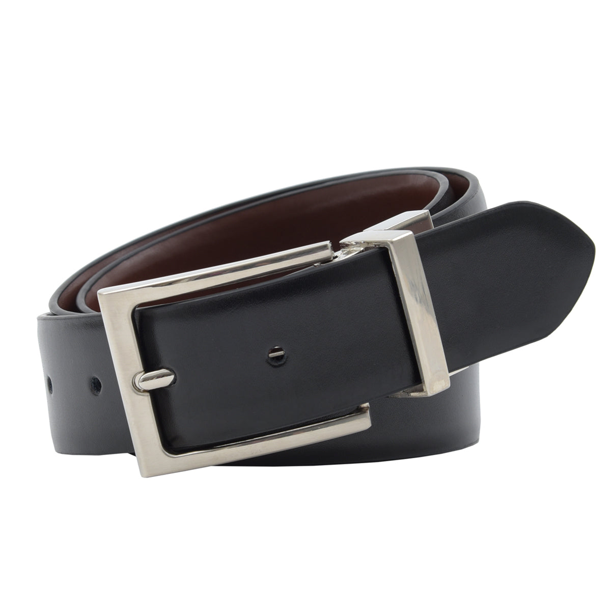 Cinturón de Piel Reversible (Negro - Café Tan)