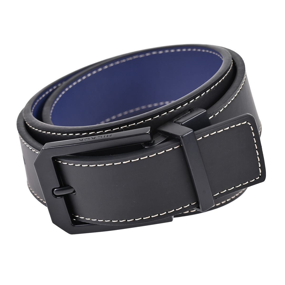 Cinturón de Piel Reversible (Negro-Azul)