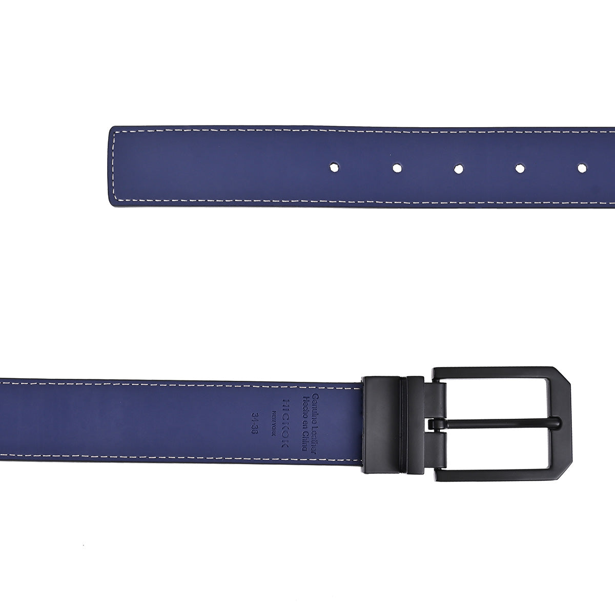 Cinturón de Piel Reversible (Negro-Azul)