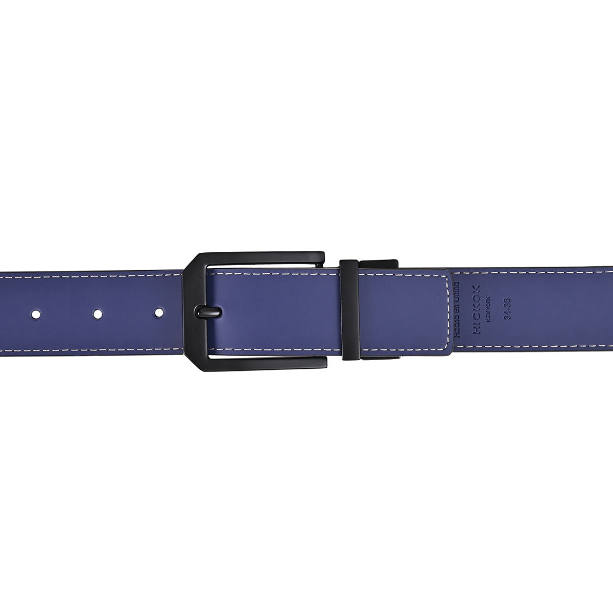 Cinturón de Piel Reversible (Negro-Azul)