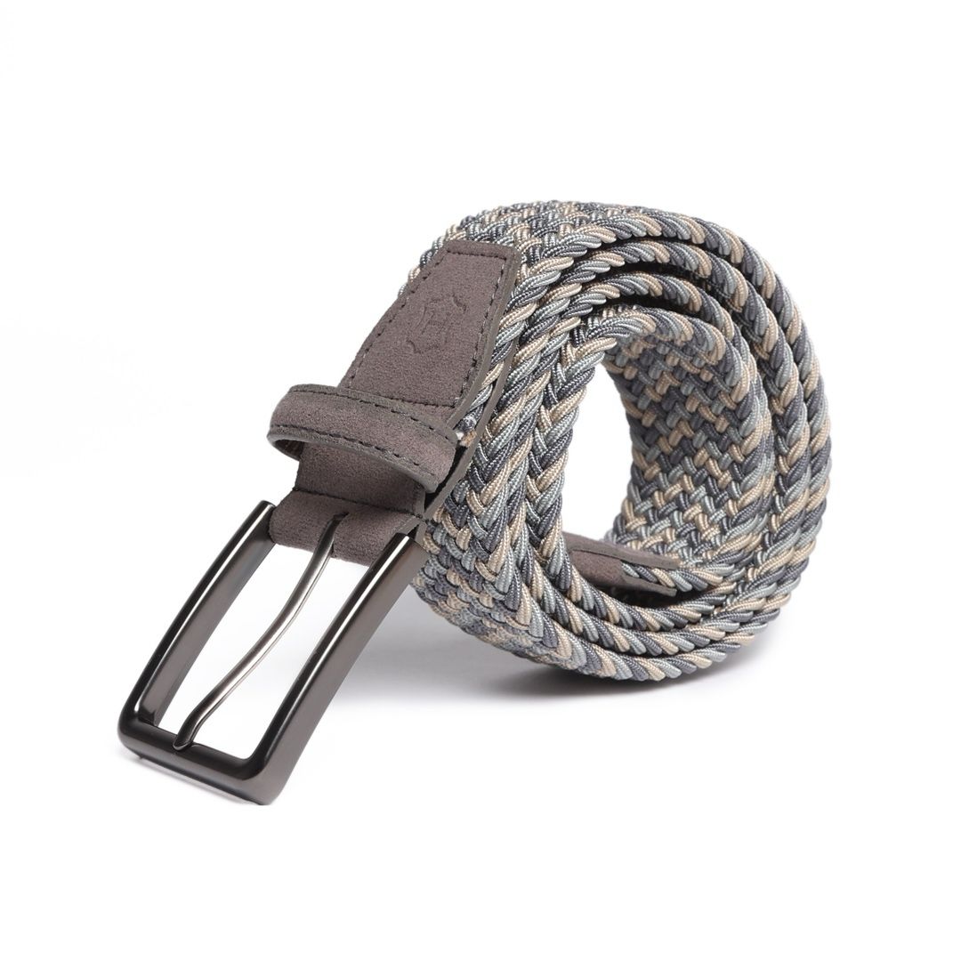 Cinturón Trenzado MIXTONE Gris-Beige-Gris