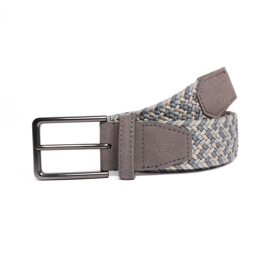 Cinturón Trenzado MIXTONE Gris-Beige-Gris