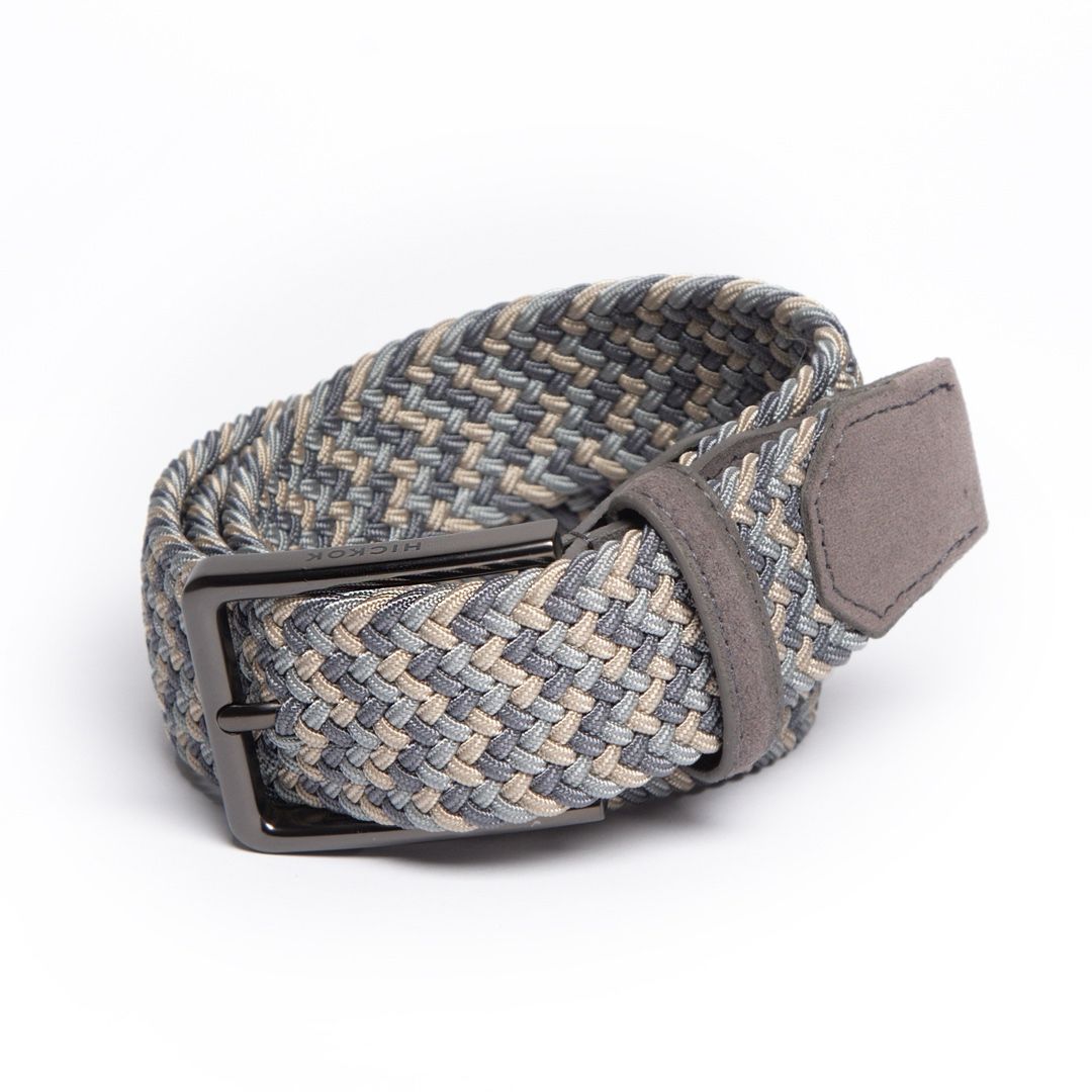 Cinturón Trenzado MIXTONE Gris-Beige-Gris
