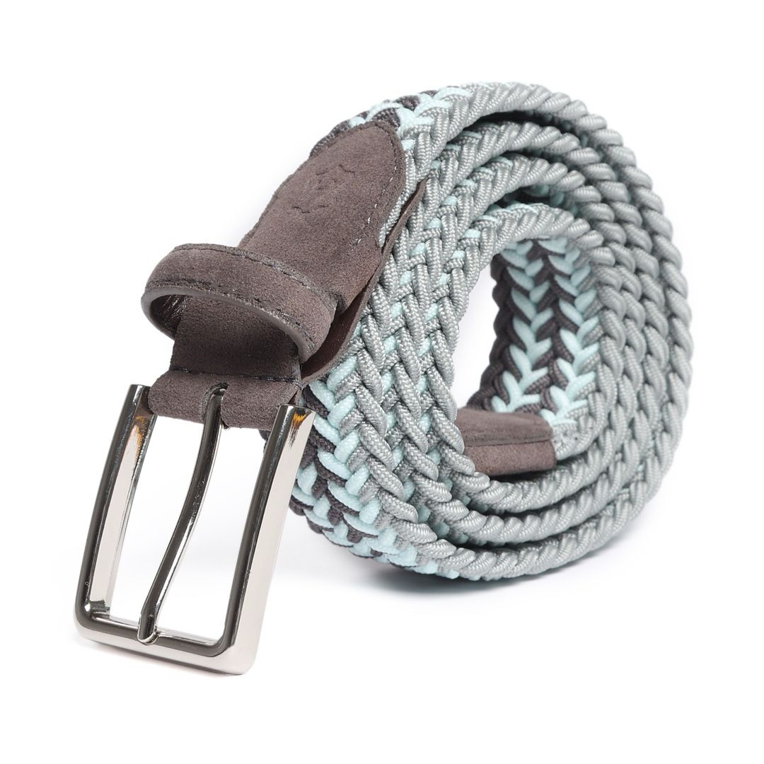 Cinturón Trenzado MIXTONE Gris-Cielo-Gris