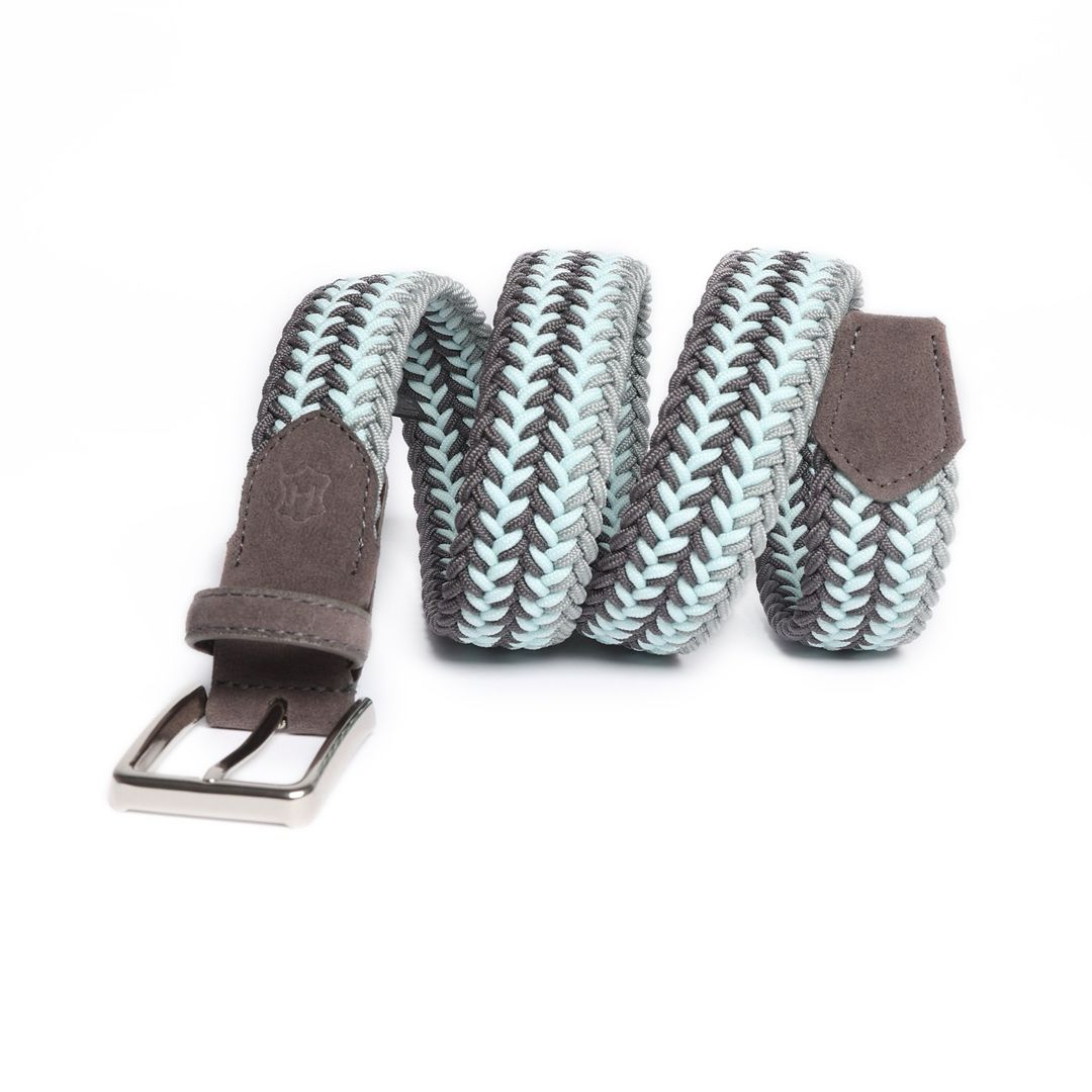 Cinturón Trenzado MIXTONE Gris-Cielo-Gris