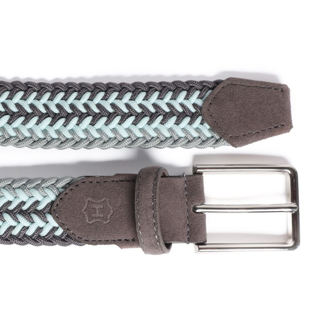 Cinturón Trenzado MIXTONE Gris-Cielo-Gris