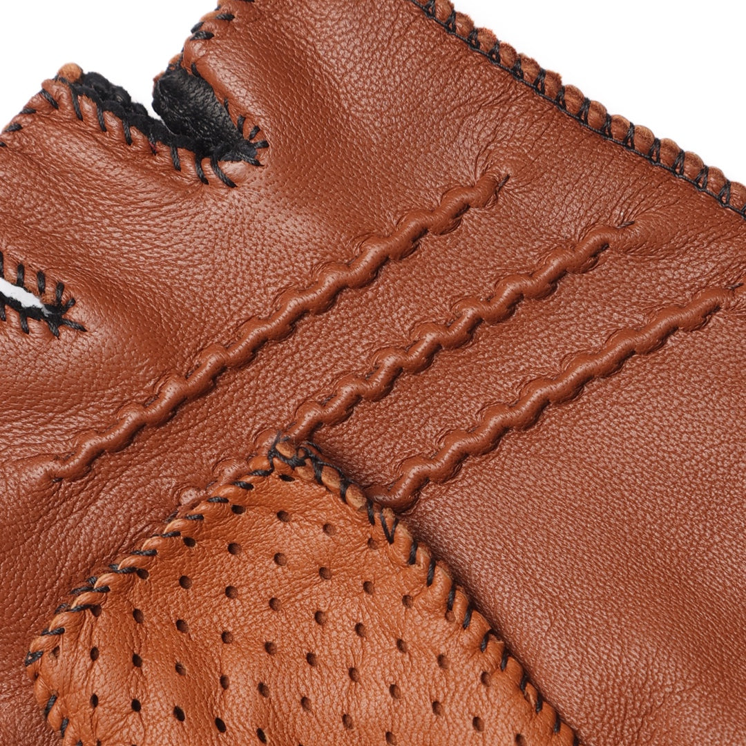 Guantes de Piel Perforada Chocolate