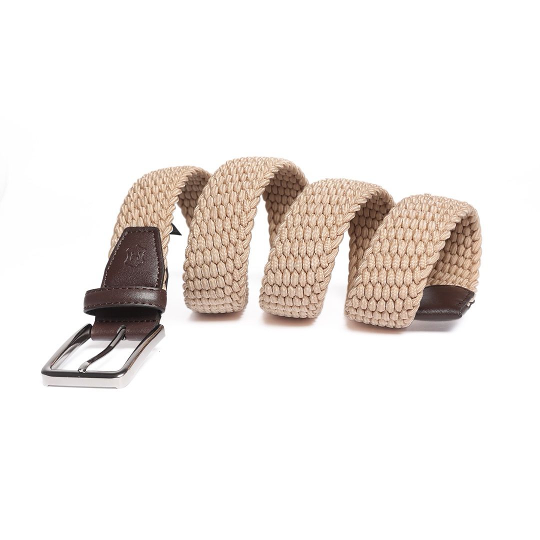 Cinturón Textil Stretch Beige