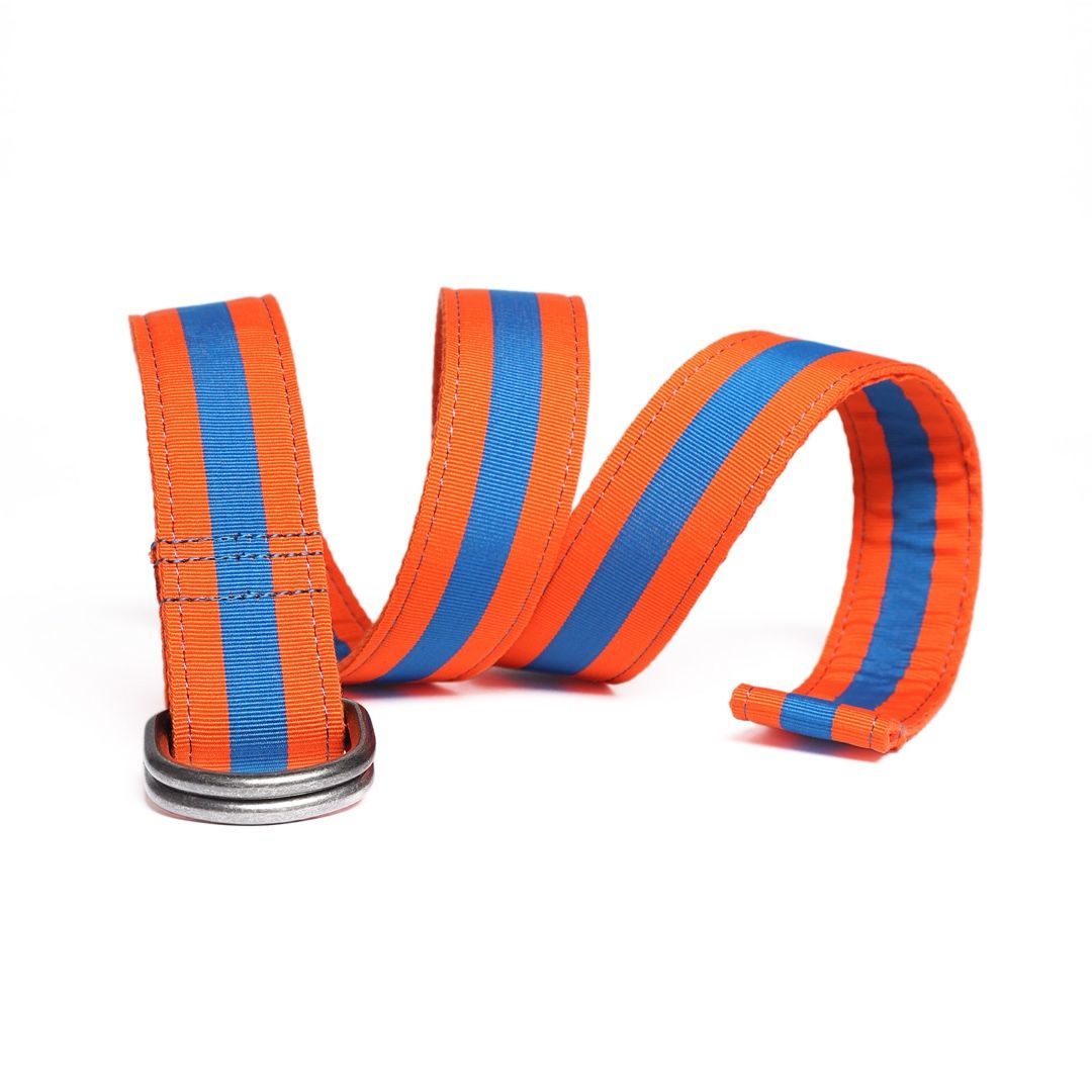 Cinturón Textil Bicolor Naranja