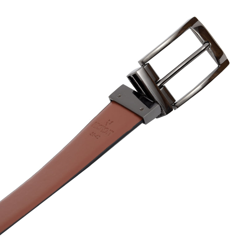 Cinturón de Piel Reversible Texturizado  (Negro - Miel)
