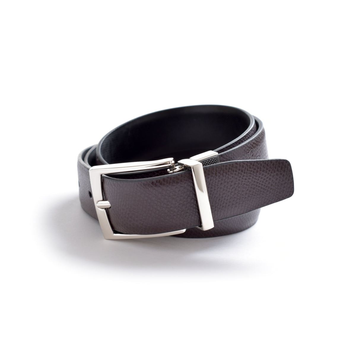 Cinturón de Piel Reversible (Negro - Café Chocolate)