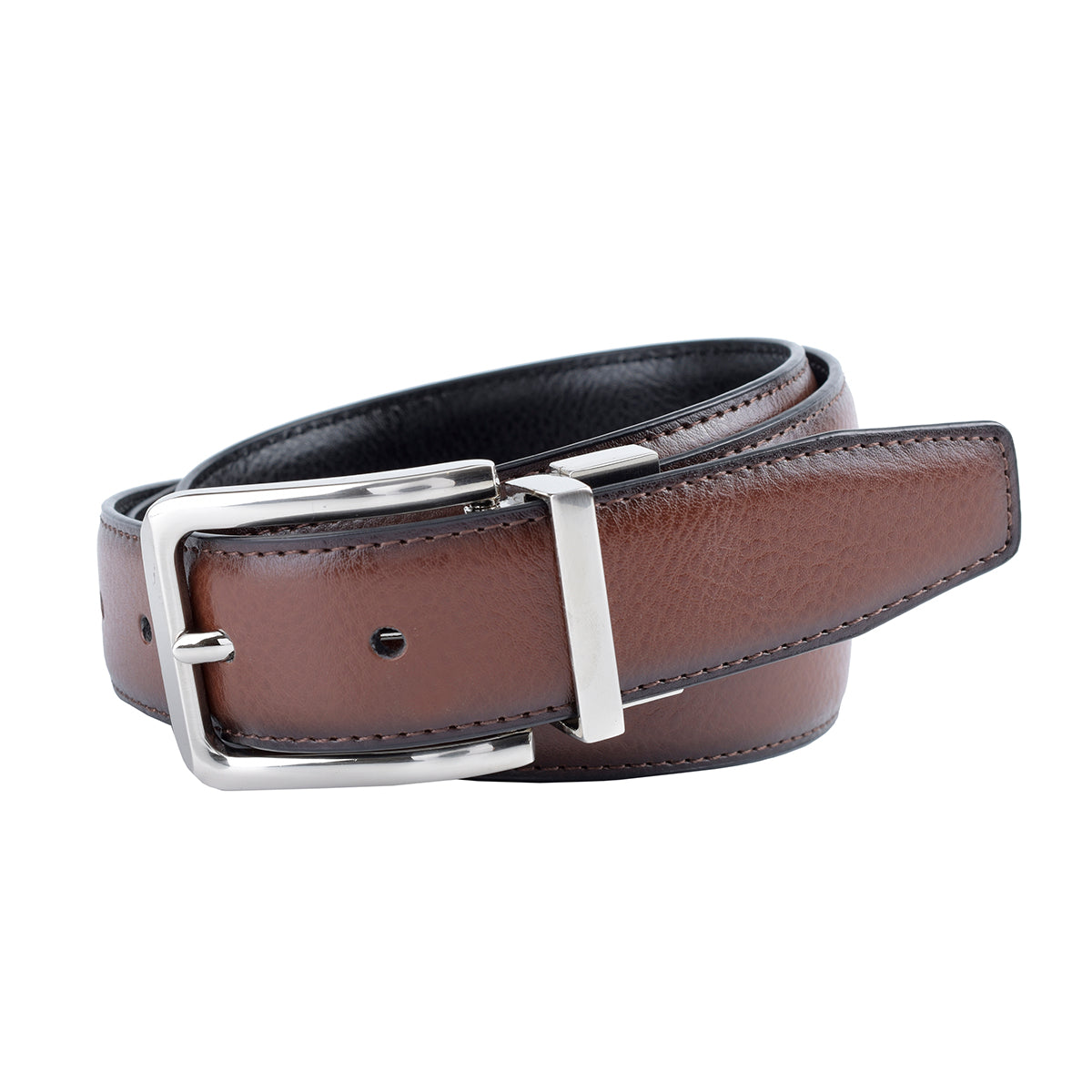 Cinturón de Piel Reversible (Negro - Miel)