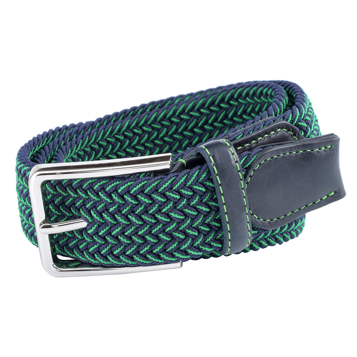 Cinturón Casual Textil Marino-Verde