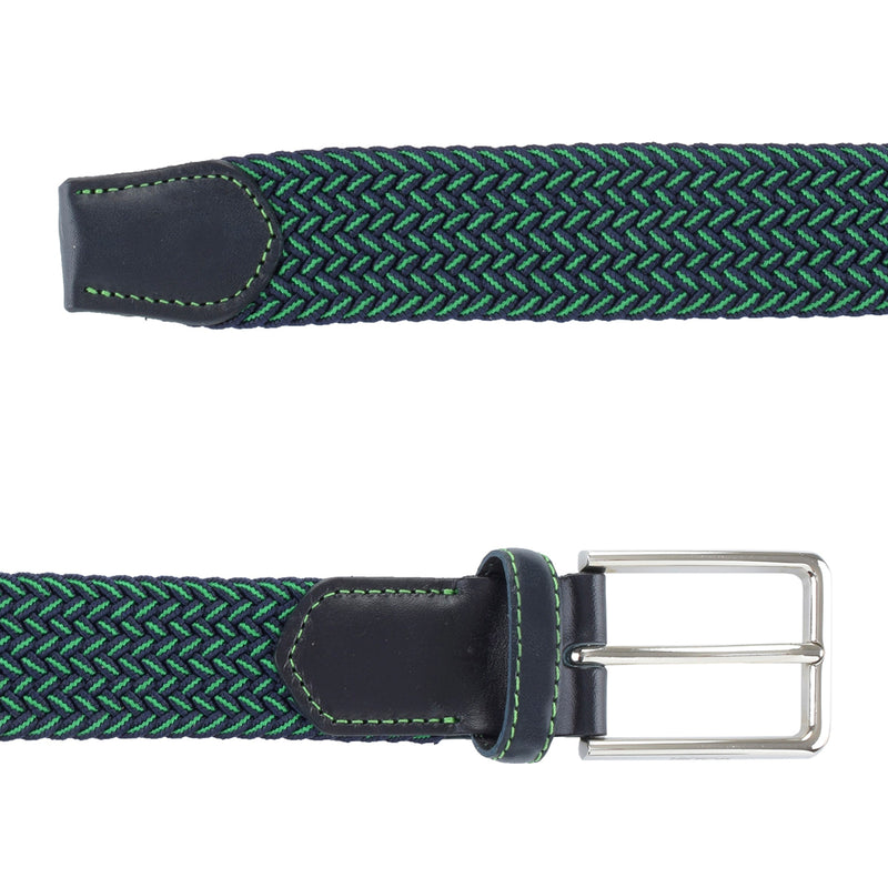 Cinturón Casual Textil Marino-Verde
