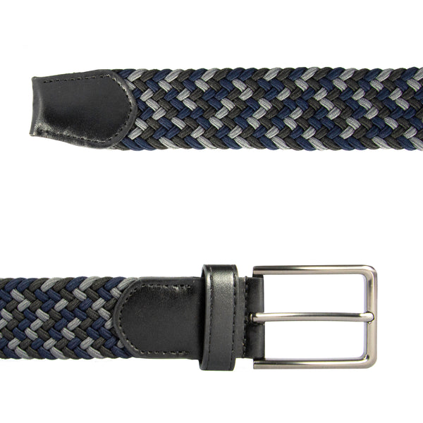 Cinturón Casual Textil Negro-Marino-Gris
