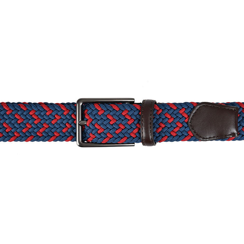 Cinturón Casual Textil Azul-Rojo
