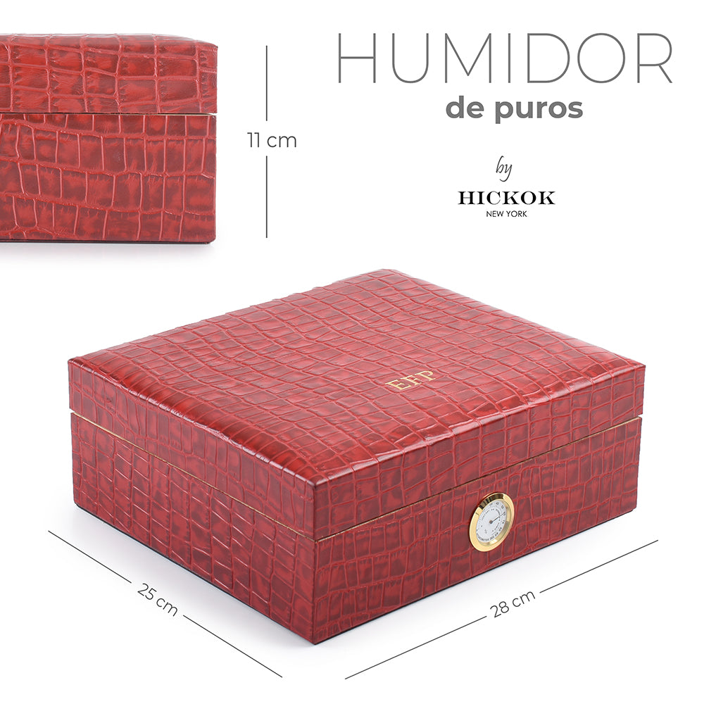 Caja Humidor de Piel Rubí <h5> Havana Collection </h5>
