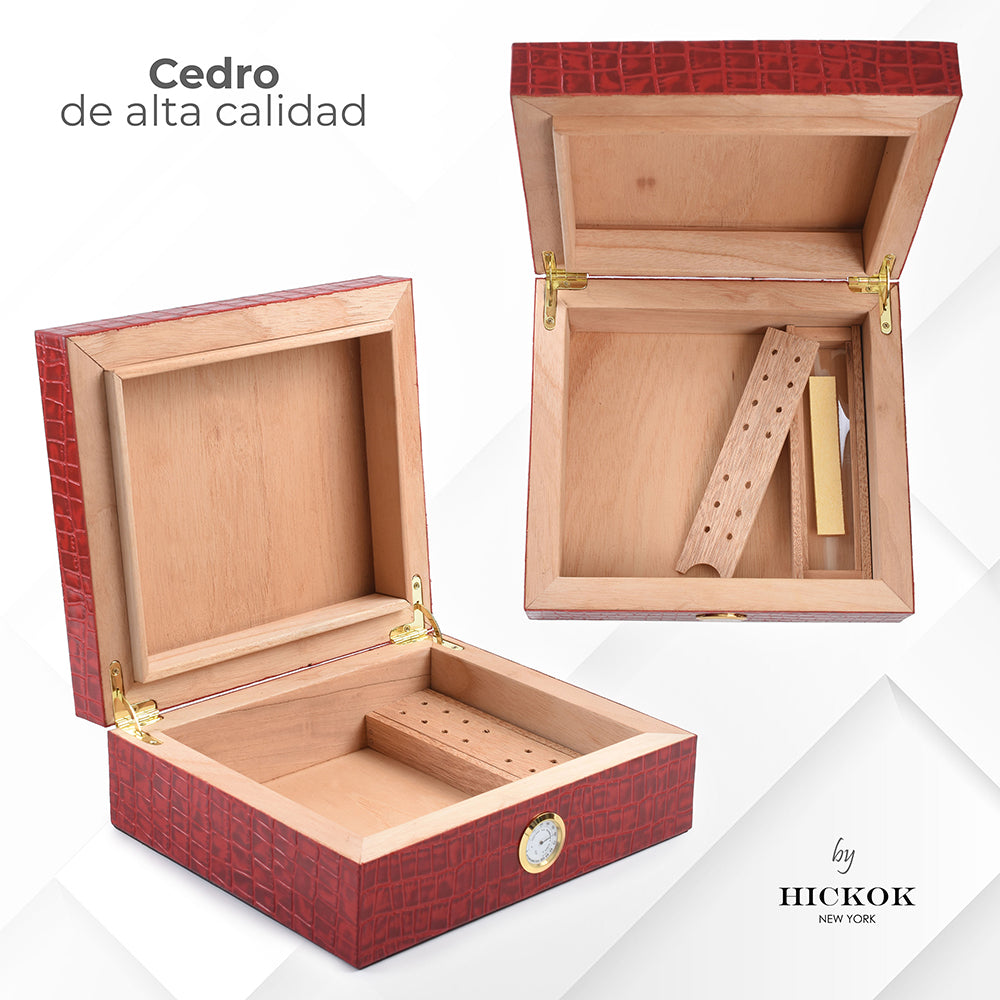 Caja Humidor de Piel Rubí <h5> Havana Collection </h5>