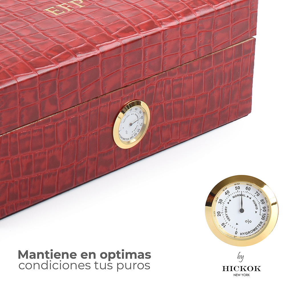 Caja Humidor de Piel Rubí <h5> Havana Collection </h5>