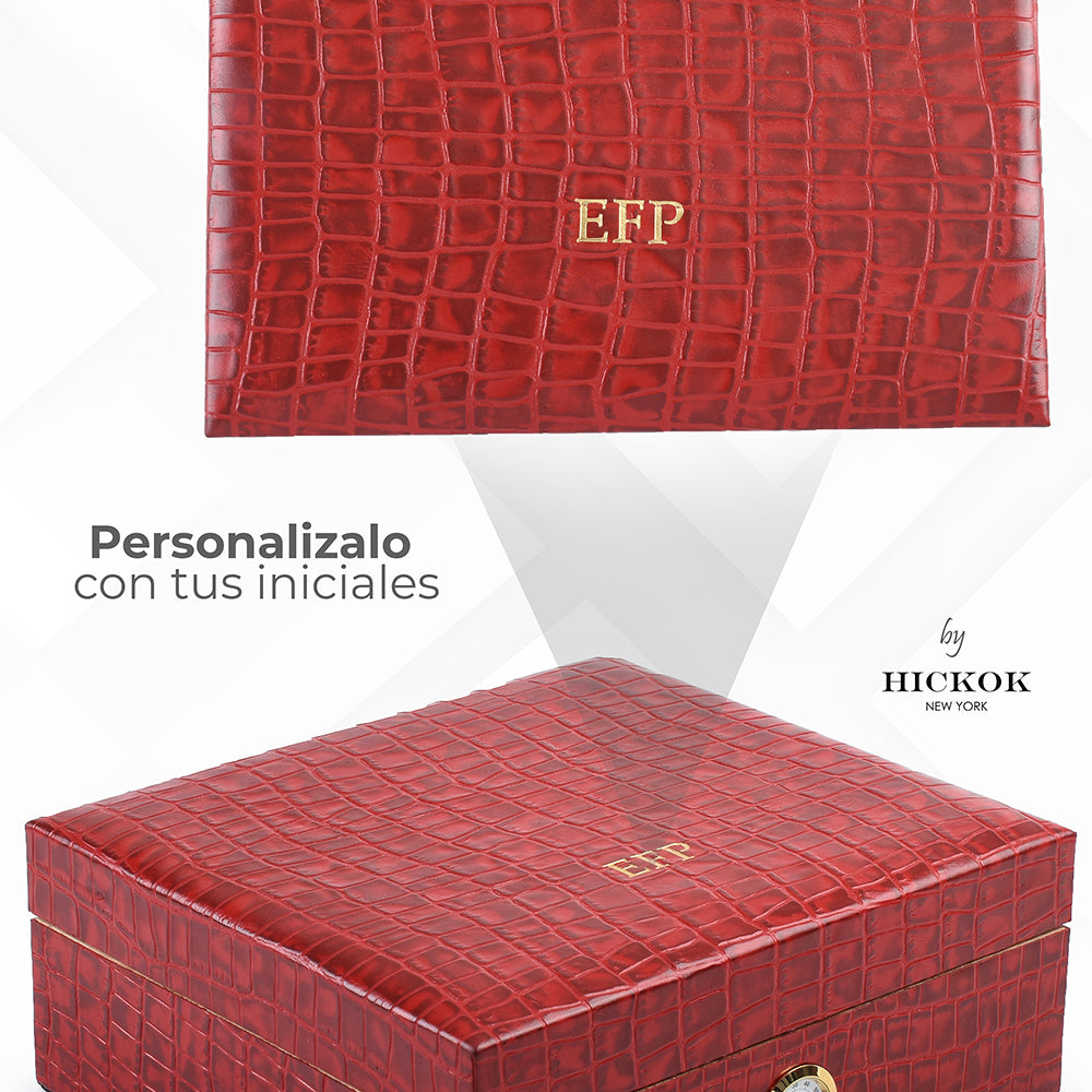 Caja Humidor de Piel Rubí <h5> Havana Collection </h5>