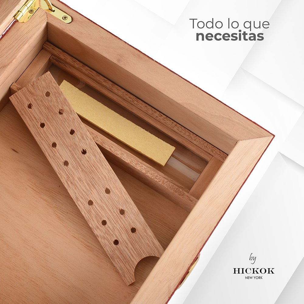 Caja Humidor de Piel Rubí <h5> Havana Collection </h5>