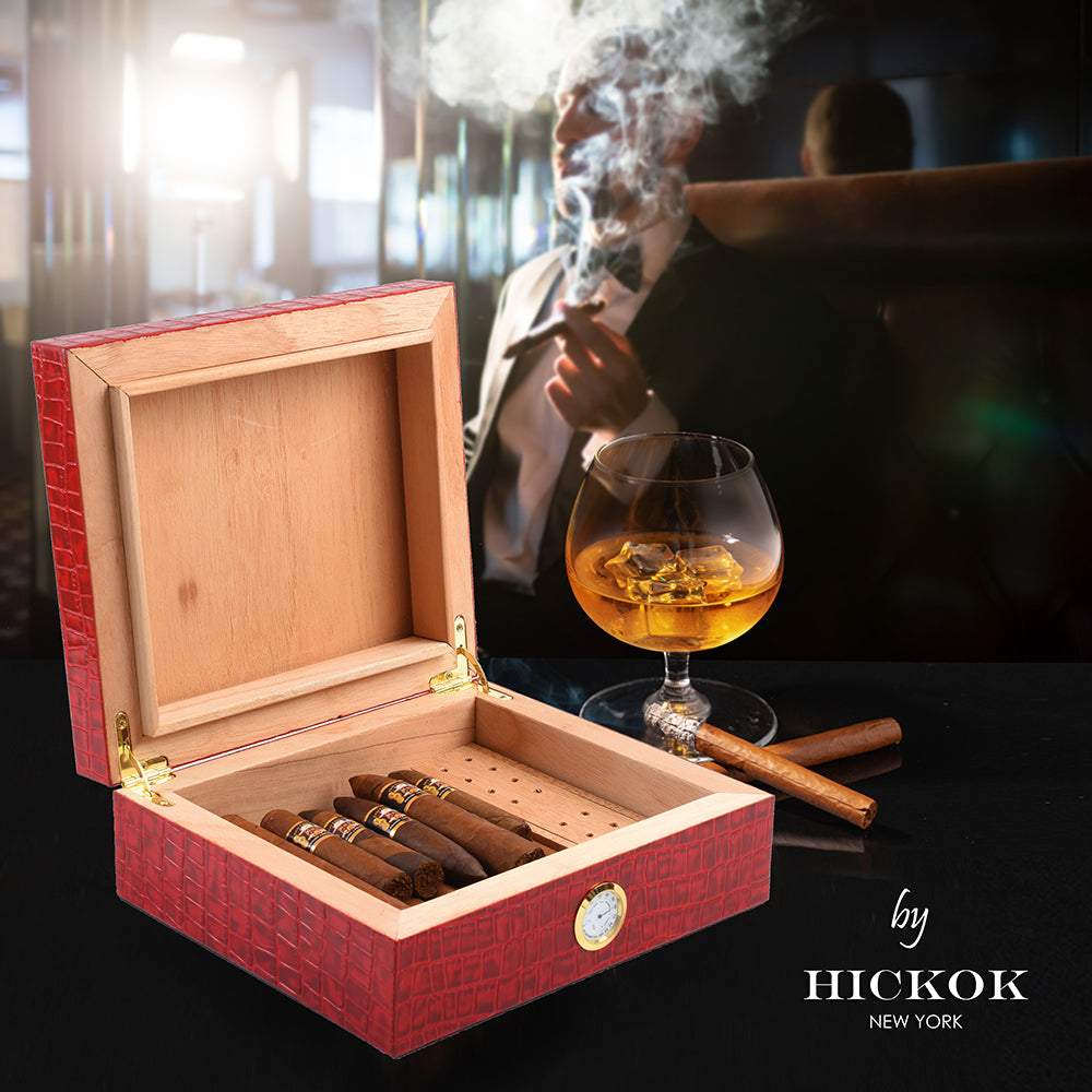 Caja Humidor de Piel Rubí <h5> Havana Collection </h5>