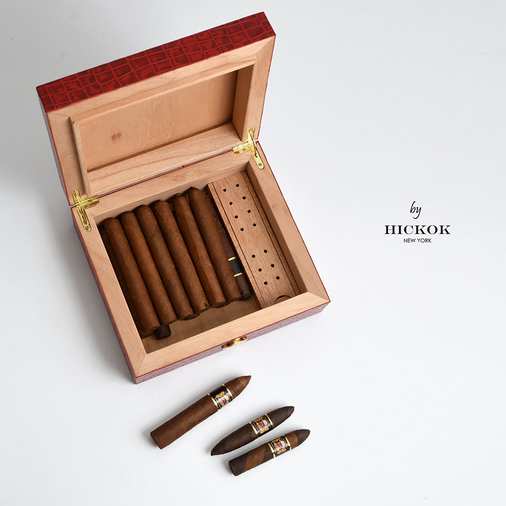 Caja Humidor de Piel Rubí <h5> Havana Collection </h5>